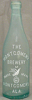 MONTGOMERY BREWING COMPANY EMBOSSED BEER BOTTLE