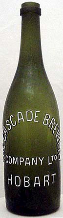 THE CASCADE BREWERY COMPANY LIMITED EMBOSSED BEER BOTTLE