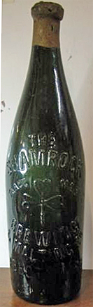 THE SHAMROCK BREWING & MALTING COMPANY EMBOSSED BEER BOTTLE