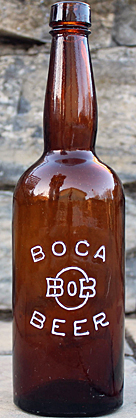 BOCA BOB BEER EMBOSSED BEER BOTTLE