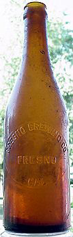 FRESNO BREWING COMPANY EMBOSSED BEER BOTTLE
