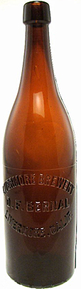 LIVERMORE BREWERY EMBOSSED BEER BOTTLE
