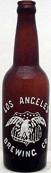 LOS ANGELES BREWING COMPANY EMBOSSED BEER BOTTLE