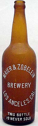 MAIER & ZOBELEIN BREWERY EMBOSSED BEER BOTTLE