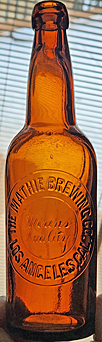 THE MATHIE BREWING COMPANY EMBOSSED BEER BOTTLE