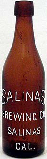 SALINAS BREWING COMPANY EMBOSSED BEER BOTTLE