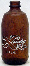 LUCKY LAGER BEER GENERAL BREWING COMPANY EMBOSSED BEER BOTTLE