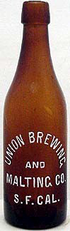 UNION BREWING & MALTING COMPANY EMBOSSED BEER BOTTLE
