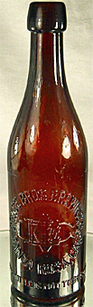 GRACE BROTHERS BREWING COMPANY EMBOSSED BEER BOTTLE