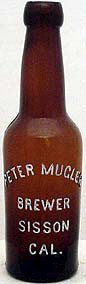 PETER MUGLER BREWER EMBOSSED BEER BOTTLE