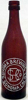 SONOMA BREWING COMPANY EMBOSSED BEER BOTTLE