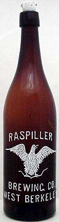 RASPILLER BREWING COMPANY EMBOSSED BEER BOTTLE
