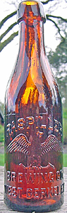 RASPILLER BREWING COMPANY EMBOSSED BEER BOTTLE