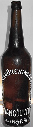 THE CANADIAN BREWING AND MALTING COMPANY EMBOSSED BEER BOTTLE