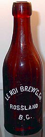 LE ROI BREWING COMPANY EMBOSSED BEER BOTTLE