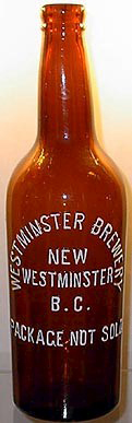 WESTMINSTER BREWERY EMBOSSED BEER BOTTLE