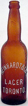 REINHARDT & COMPANY LAGEREMBOSSED BEER BOTTLE