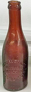 CRYSTAL SPRINGS BREWING AND ICE COMPANY EMBOSSED BEER BOTTLE