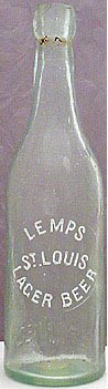 LEMPS ST. LOUIS LAGER BEER EMBOSSED BEER BOTTLE