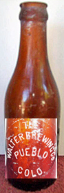 THE WALTER BREWING COMPANY EMBOSSED BEER BOTTLE