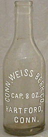 CONNECTICUT WEISS BEER COMPANY EMBOSSED BEER BOTTLE