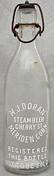M. J. DORAN STEAM BEER EMBOSSED BEER BOTTLE