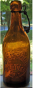 CHARLES SCHABEL WEISS BEER EMBOSSED BEER BOTTLE