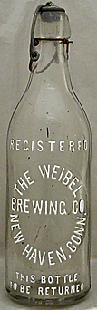 THE WEIBEL BREWING COMPANY EMBOSSED BEER BOTTLE