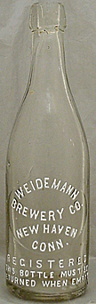 THE WEIDEMANN BREWERY COMPANY EMBOSSED BEER BOTTLE