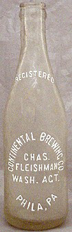 CONTINENTAL BREWING COMPANY EMBOSSED BEER BOTTLE