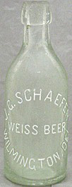 J. G. SCHAEFER WEISS BEER EMBOSSED BEER BOTTLE