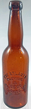 THE ATLANTA BREWING & ICE COMPANY EMBOSSED BEER BOTTLE