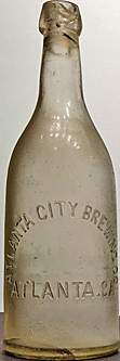 ATLANTA CITY BREWING COMPANY EMBOSSED BEER BOTTLE