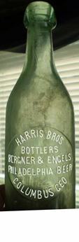 HARRIS BROTHERS BOTTLERS BERGNER & ENGEL'S PHILADELPHIA BEER EMBOSSED BEER BOTTLE