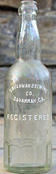 SAVANNAH BREWING COMPANY EMBOSSED BEER BOTTLE