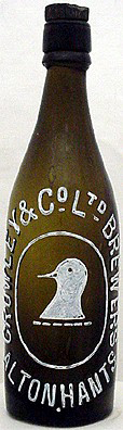 CROWLEY & COMPANY LIMITED BREWERS EMBOSSED BEER BOTTLE