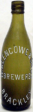 W. BLENCOWE & COMPANY LIMITED BREWERS EMBOSSED BEER BOTTLE