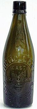 NICHOLL & COMAPNY EAST HILL BREWERY EMBOSSED BEER BOTTLE