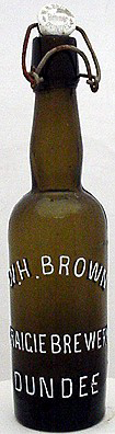 W. H. BROWN CRAIGIE BREWERY EMBOSSED BEER BOTTLE
