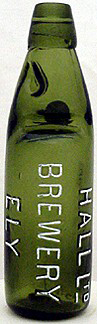 HALL LIMITED BREWERY EMBOSSED BEER BOTTLE