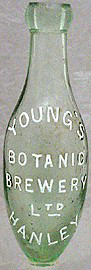 YOUNG'S BOTANIC BREWERY LIMITED EMBOSSED BEER BOTTLE