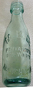 M. B. Co BRITANNIA BREWERY EMBOSSED BEER BOTTLE