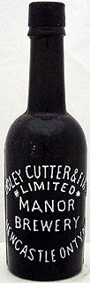 RIDLEY CUTTER & FIRTH LIMITED MANOR BREWERY EMBOSSED BEER BOTTLE
