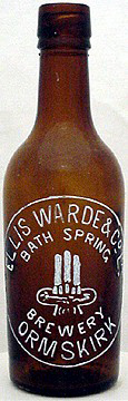 ELLIS WARDE & COMPANY LIMITED BATH SPRING BREWERY EMBOSSED BEER BOTTLE