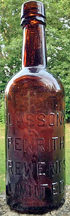 GLASSON'S PENRITH BREWERIES LIMITED EMBOSSED BEER BOTTLE