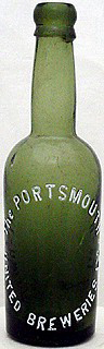 THE PORTSMOUTH UNITED BREWERIES LIMITED EMBOSSED BEER BOTTLE