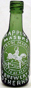 MAPPIN'S MASBRO OLD BREWERY LIMITED EMBOSSED BEER BOTTLE