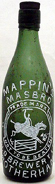 MAPPIN'S MASBRO OLD BREWERY LIMITED EMBOSSED BEER BOTTLE
