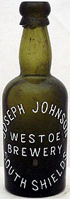 JOSEPH JOHNSON WESTOE BREWERY EMBOSSED BEER BOTTLE