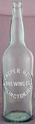CASPER HEIL BREWING COMPANY EMBOSSED BEER BOTTLE